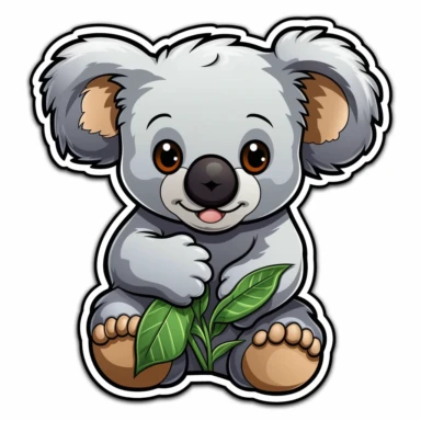 clipart sticker of koala bear