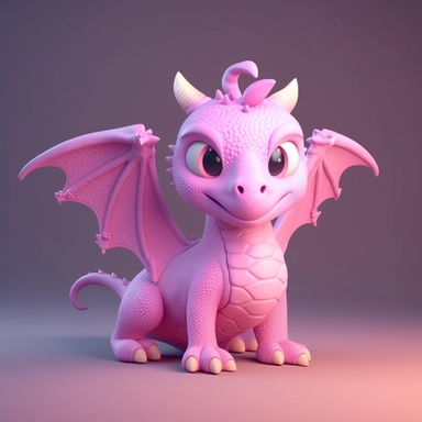 cute pink mythical dragon, cute animated pixar style, maxim quality, high-quality drawing, clipart, full illustration, 4k, sharp focus, smooth, concept art, fairy tales, Octane rendering, 3d