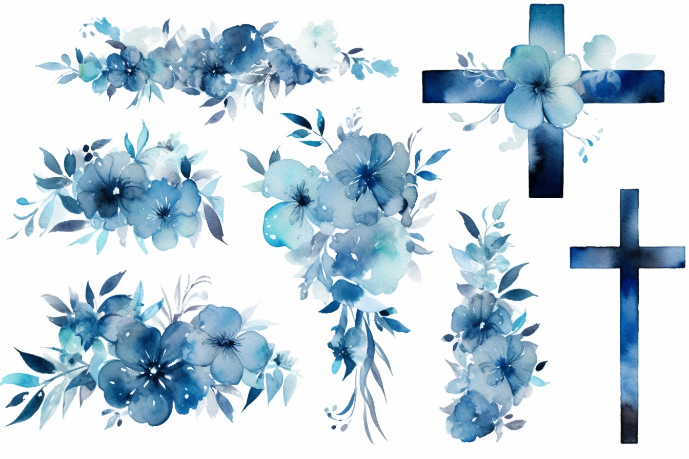cross flowers cliparts