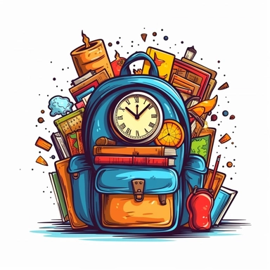 clipart back to school illustration. Vector style. White isolated background.