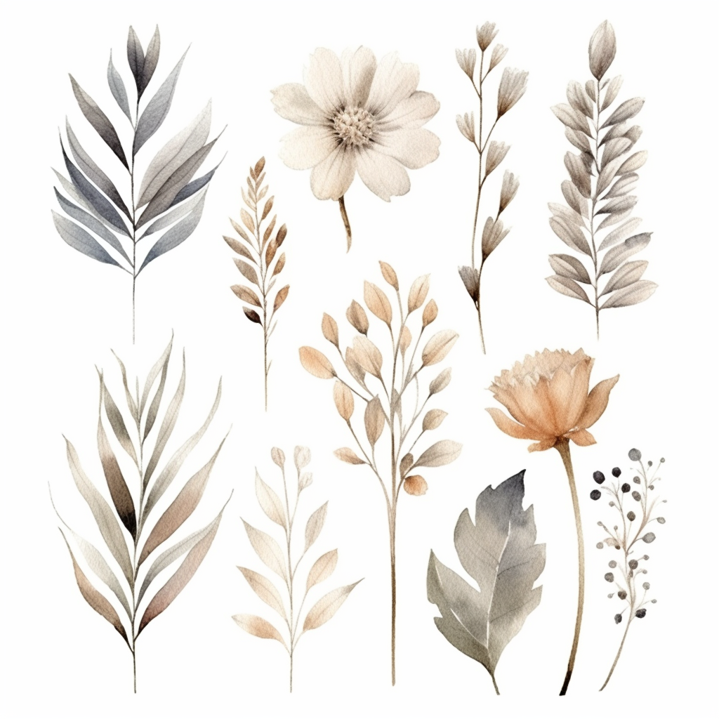 gray flowers cliparts