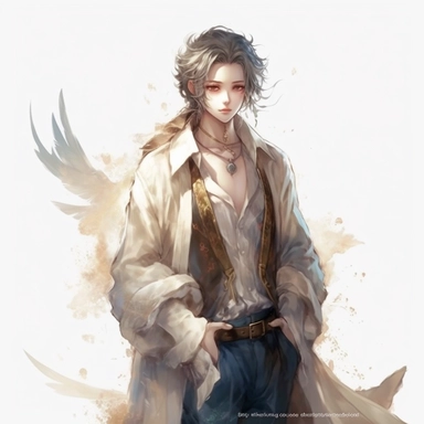 a handsome relistic looking man standing full hieght r,alchemy of the soul, Takehisa Yumeji's art style, soft, glowing watercolour clipart, isolated clipart, white background
