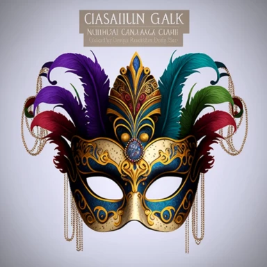 singlular Masquerade Mask Clipart, Mardi Gras mask clip art, Carnival graphics, Venetian mask, costume party, plain background