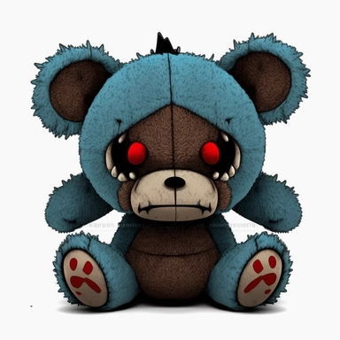 Evil Teddy Clipart, 8K, with white background, HD, No text on image,
