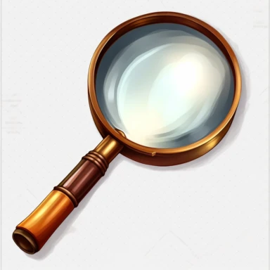 single clipart image png graphic of a Realistic Painting Clipart Cute School Science Magnifying Glass PNG Illustration