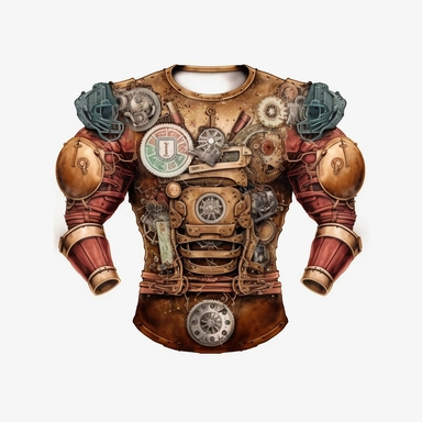 steampunk american football jersey, clipart, white background, realistic, 16k