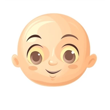 cute head body part clipart, for flash card for children educational learning white background , metallic