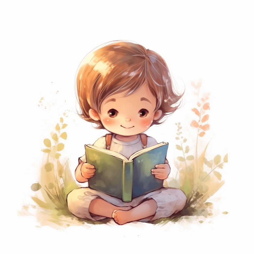 boy reading clipart