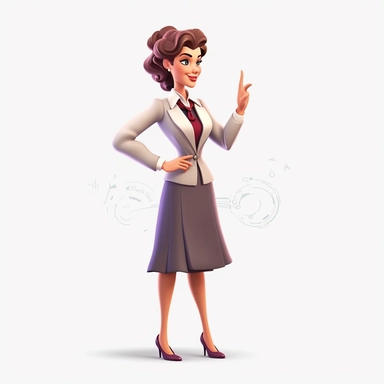 female science teacher, 4k, clip art style, standing