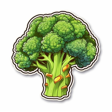 clipart sticker of broccoli