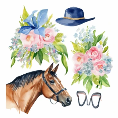 watercolor kentucky derby clipart