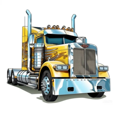 transformer state truck clipart, high definition, white background, 4k, digital illustration