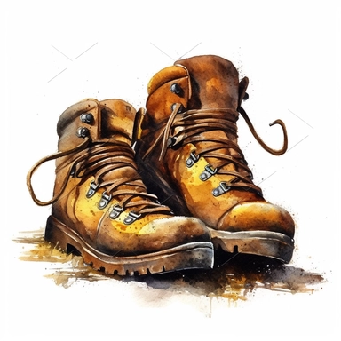 realistic hiking boots mud clipart