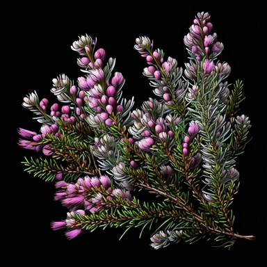 bunch of bell heather flowers 300 dpi clipart with no text & black background