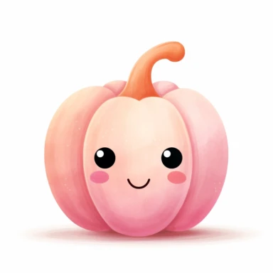 The cute pink jack o lantern, Millennial Pink, Perfect for nursery art and children's book illustration style, simple, cute, full color, clipart, watercolor illustration, single object, high definition 8k, white background for removing background