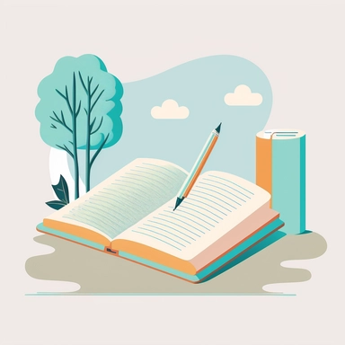 author writing book, figma vector clipart, light blue,