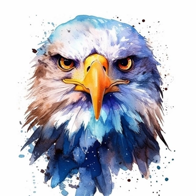 watercolor bald eagle clipart - watercolor clipart - watercolor bird, single design, detailed