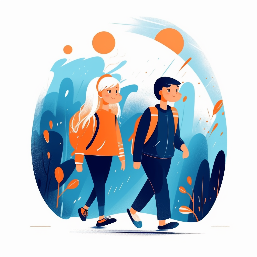 children going to school clipart