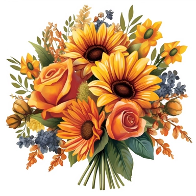 Create clipart of beautifully arranged bouquets featuring different types of flowers, such as roses, daisies, tulips, and sunflowers. Consider offering variations in colors and styles to cater to different preferences.