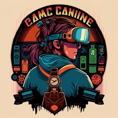 Game Developer, programmer, coding bootcamp, workshop, vr headset, gauges, virtual reality, poster, vector, 2d illustration, clipart, few colors