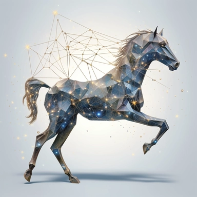 Clipart, A constellation forming a mythical creature, hyperrealistic, hyper high definition