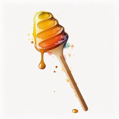 wooden honey stick watercolor clipart