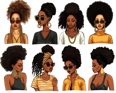 1 girl per grid, Black Girl Magic, Beautiful braided hair styles, Fashion Nova Themed Clipart, Black Girls Magic Clipart, Black Women Clipart, Black Girls PNG, Black Girl Sticker/Planner/Journal/Print Lady boss clipart, Boss Fashion clipart, Fashion Girl Clipart, Boss Girl clipart, Fashion Illustration, Afro lady clipart