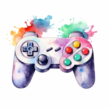 watercolor oldschool nintendo controller clipart