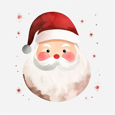 simplified clipart of santa clause, simple shapes, no lines, no outlines, clipart, featured on dribble, cartoon, minimalist, computer vector graphic design clip art, watercolor illustration clipart, watercolour clipart, watercolor illlustration for kids a