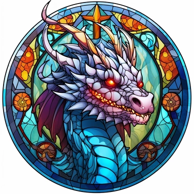 clipart on white background, stained glass dragon, i cant believe how beautiful this is, fantasycore, dragoncore, mysticalcore