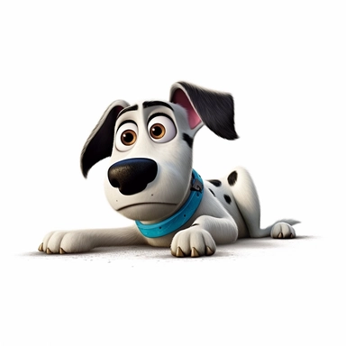 a dead dog, exceptually funny, pixar style, clipart, white background,