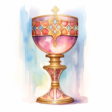 detailed pastel watercolor chalice clipart
