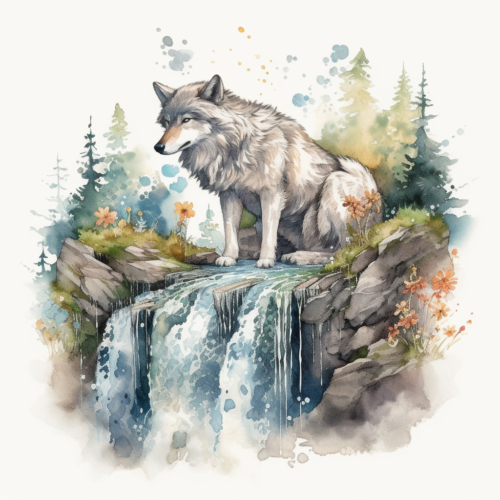 green wolf cliparts