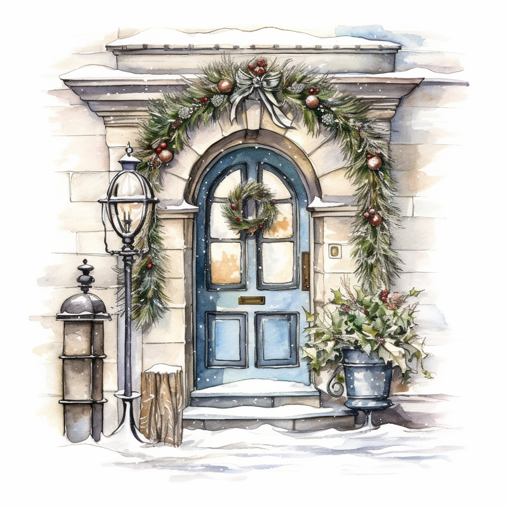 christmas door cliparts