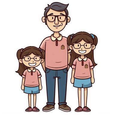 a clipart of team girl-dad