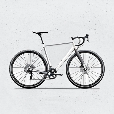 minimal design, gravel bike, clipart, Black and white,