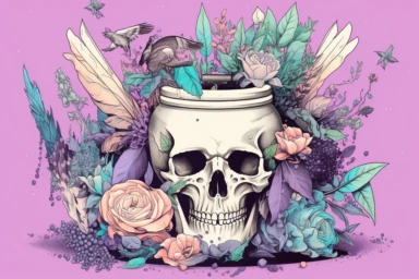 image of high pot clipart with marijuana leaf and herb design, in the style of pastel goth, magical creatures, rough clusters, glitter and diamond dust, heavy outlines, medical themes, cluj school