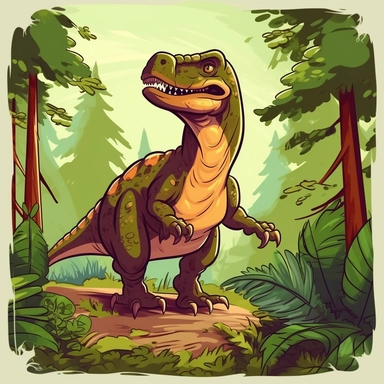 a dinosaur a velociraptor in the forest clip art