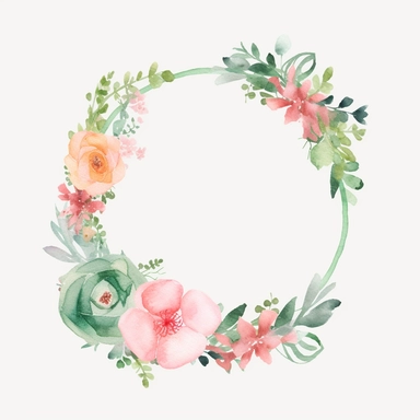 watercolor clipart of single frame, single design, 8k