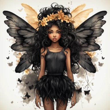 Watercolor Floral Black Fairy Girl Clipart Bundle,Commercial Use,floral black fairy beautiful wings, , girl clipart, watercolor fairy,black girl magic HD, detailed pasel colored hues, cartoon realism