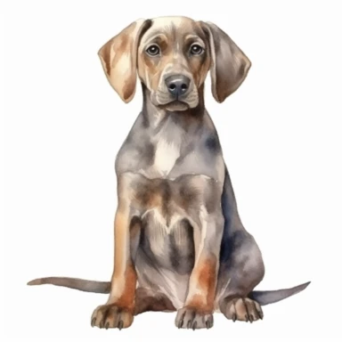 watercolor clipart of an a curious Labrador Retriever puppy with its head tilted, 8k, realistic, cute, isolated from white background