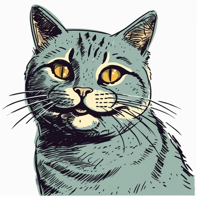 Amused cat clipart