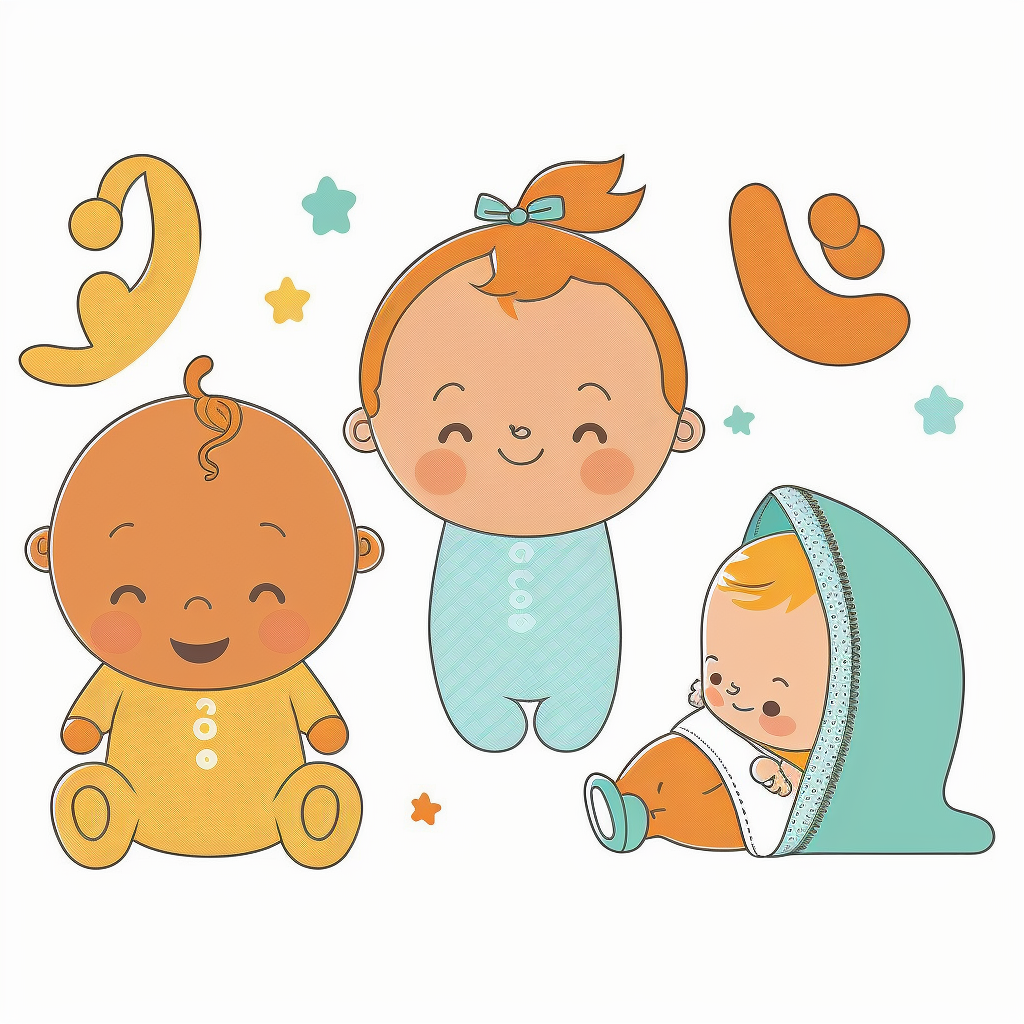 There Is A Clipart Of Baby Development, From Swaddled Newborn To 