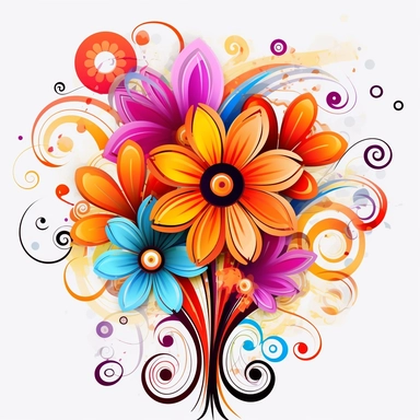 abstract flowers clip art