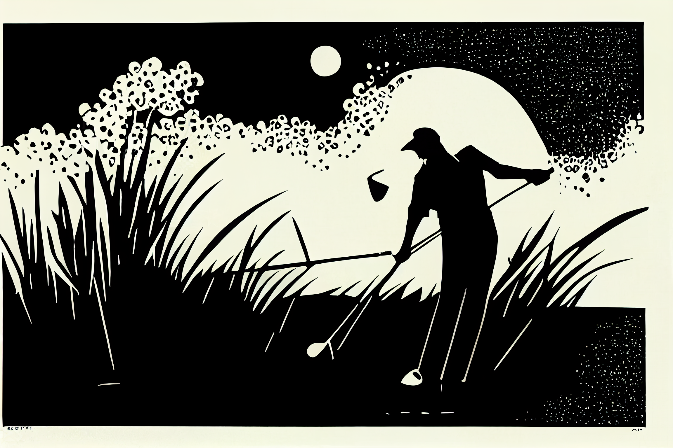 golf silhouette cliparts