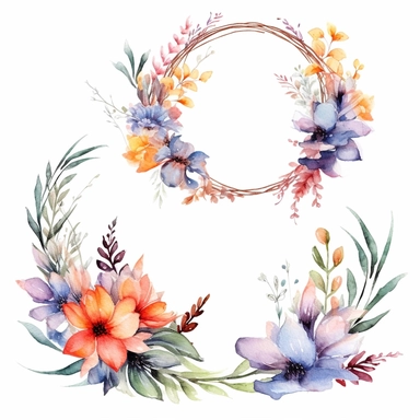 Watercolor wildflower clipart boho floral clipart wildflower bouquet flower wreath png flowers border wedding Invitation png