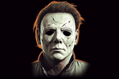 Michael Myers, Halloween movie, mask, Halloween, horror, sticker, printable, highly detailed, isolated on white, clipart, vector