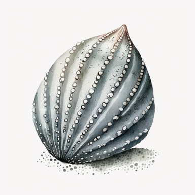 watercolor seashell Atlantic gray cowrie, cute clipart