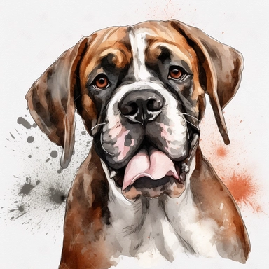 happy Boxer dog clipart , original hand drawing, watercolor, understated and flawless for t shirt and cup printing, happy cute smily Basset Hound , transparent background, realistic painting, portrait without writing , style of the artwork, mood of the aartwork, vector, contour , white background, 8K quality, ultra detailed , without signature and without meaningless lines, clipart, white background, High Quality, no writting background, no writting, ultra detailed, no symbol, without logo and e