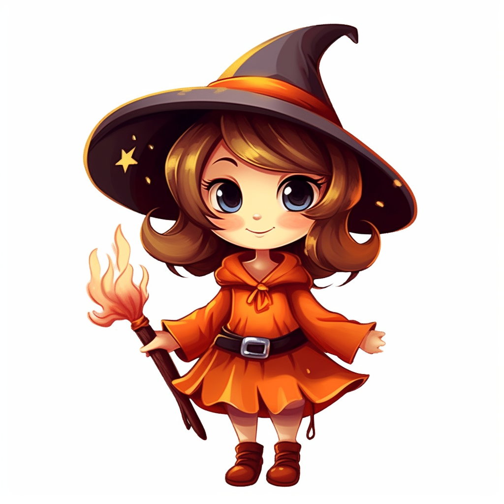 cute witch clipart